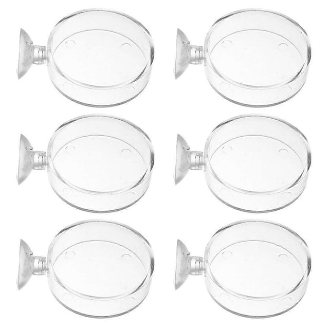 6pcs Acrylic Fish Food Feeders Useful Fish Tank Food Holders with Suction Cups