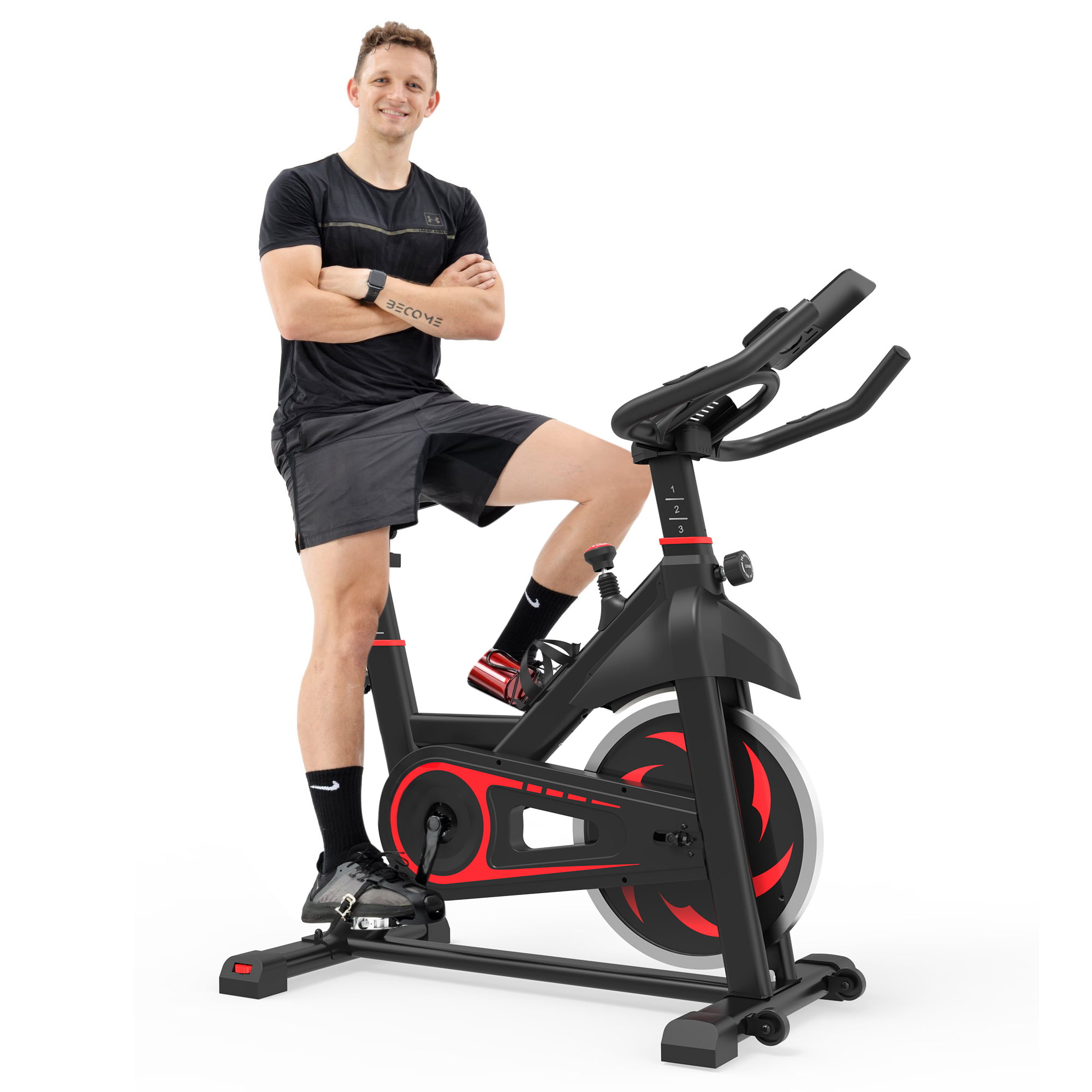 Fitness Bike Stationary Spin Bicycle Indoor Cycling Bike Led Display Gym Magnetic Bike For Gym Studio Health Fitness Adults Exercise Bike 