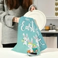thumbnail image 3 of Happy Easter Day Kitchen Tea Towels Set of 6 Absorbent Hand Dish Towels, White Easter Rabbit Dishcloths Lint-Free 18x28 Inch Fast Drying for Cooking Baking Home Clean, 3 of 7