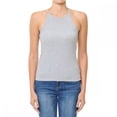 thumbnail image 2 of ShezPretty Women's High Halter Neck Ribbed Halter Racerback Tank Top (Small, H. GREY), 2 of 4