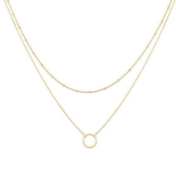 ZSPERKLA 18K Gold Plated Layering Necklace for Women Gold Chain Choker Necklace Simple Gold Layered Necklaces Gold Jewelry Gift for Women