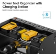 thumbnail image 2 of Set Power Tool Organizer Wall Mount with Charging Station. Garage 4 Drill Storage Shelf with Hooks, Heavy Duty Metal Tool Battery Charger Organizer. Shop Utility Rack with Power Strip .Black, 2 of 9