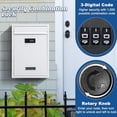 thumbnail image 6 of Locking Wall Mount Mailbox, Mail Boxes with Combination Lock for Outside, Security Cash Key Letter Drop Box with Code for House Office School,12.4H x 8.54L x 3.35W Inches, White, 6 of 8