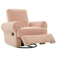 thumbnail image 6 of Harper & Bright Designs Convertible Chaise Lounge Indoor, Chenille Manual Recliner Single Sofa, Accent Chair with Adjustable Backrest for Living Room, Pink, 6 of 14