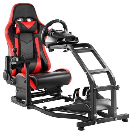 G29 Adjustable Gaming Sim Cockpit With Red Seat Fit for Logitech G920 G923, for Thrustmaster T300 Racing Steering Wheel Stand, Not Including Steering Wheel Pedal and Handbrake