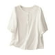 thumbnail image 3 of Tops de encaje para mujer,Blusa informal de poliéster con mangas 3/4 y cuello redondo para mujer, ideal para uso diario y en casa, sopatenor, 3 of 9