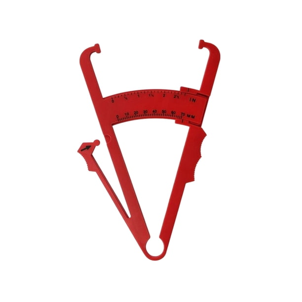 Soidarity Calibrador de pliegues cutáneos portátil Unidades duales 0-70 mm Probador de grasa corporal Herramienta de medición Suministros para bajar de peso Rojo
