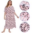 thumbnail image 6 of Women's Nightgown Cotton Sleepshirts Short Sleeve Nightshirt Loose Comfy Pajama Plus Size, 6 of 9