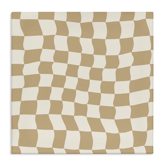 Stupell Industries Modern Wavy Checkered Pattern Canvas Art, 17 x 17, by Carrie Cantwell