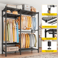 thumbnail image 6 of Clothing Rack 680LBS Capacity Garment Clothes Rack,Metal Wadrobe Closet with Wire Shelves，Black, 6 of 7