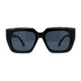 thumbnail image 1 of Mod Womens Thick Plastic Oversize Angular Cat Eye Sunglasses All Black, 1 of 4