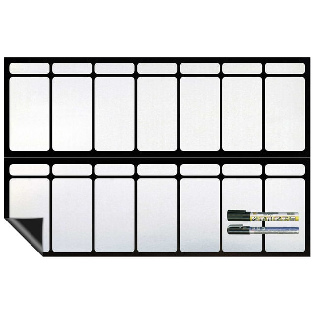 Cohas Calendrier Magnétique Grand 7 Jours Inclut Marqueurs Noirs, Tableau Blanc, 2 Semaines