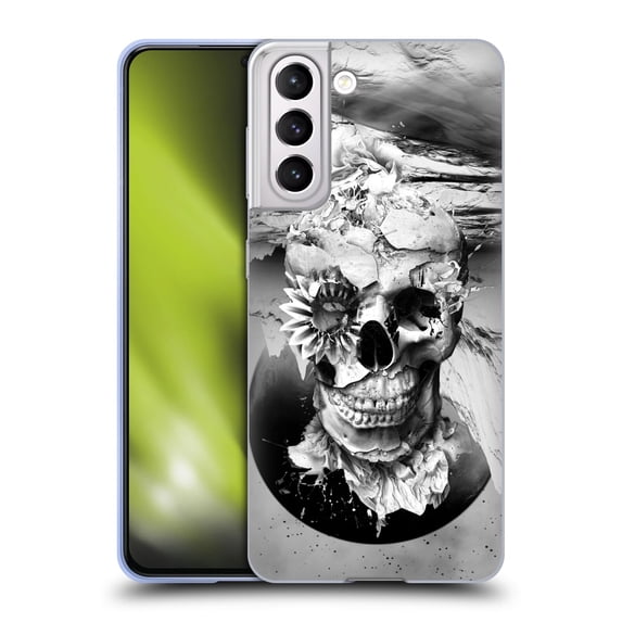 Head Case Designs Officially Licensed Riza Peker Skulls 6 Black And White 2 Soft Gel Case Compatible with Samsung Galaxy S21 5G