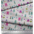 thumbnail image 2 of Soimoi Poly Georgette Fabric Cartoon Machine & Gear Parts Hardware Printed Fabric 1 Yard 52 Inch Wide, 2 of 3