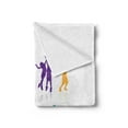 thumbnail image 2 of Youth Soft Flannel Fleece Throw Blanket, Colorful Silhouettes of Children Jumping and Playing Basketball with Reflections, Cozy Plush for Indoor and Outdoor Use, 70" x 90", Multicolor, by Ambesonne, 2 of 5
