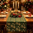 thumbnail image 3 of Christmas Table Runner Golden Snowflake Design Washable for Dining Table Holiday Party Home Decor, 3 of 6