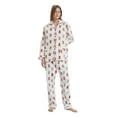 thumbnail image 4 of GLOBAL Women's Flannel Pajamas Set 100% Cotton PJs for Women Loungewear Long Sleeve Button Drawstring Waist Warm Sleepwear White Rabbit M, 4 of 6