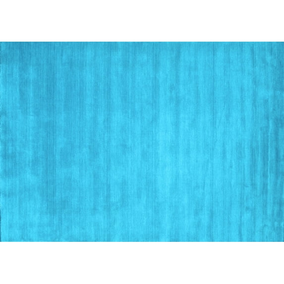 Ahgly Company Indoor Rectangle Abstract Light Blue Contemporary Area Rugs, 7' x 9'