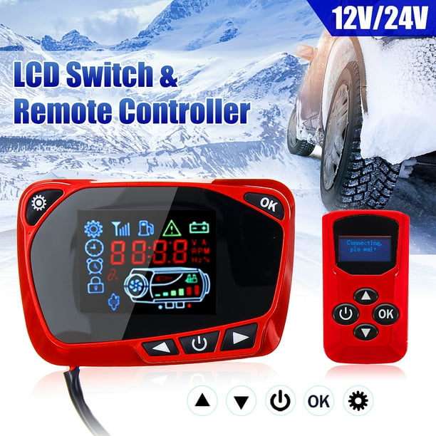 12/24V LCD Moniteur Thermostat Affichage Interrupteur + Contrôleur à Distance Diesel Air
