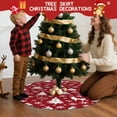 thumbnail image 5 of Christmas Tree Skirt,Red Christmas Tree and Deer Pattern Christmas Tree Decor with Red Ribbon Ties,Round Shape,Christmas Decorations for Home 36"x36", 5 of 7