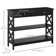 thumbnail image 2 of Black 39" Console Table with Storage | Entryway Table with Drawers & X Frame for Living Room, Hallway & Bedroom | MDF Furniture, 2 of 7