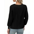 thumbnail image 5 of laiqvcdr Womens Long Sleeve Sweaters，Casual V Neck Lightweight Knit Sweater Tops, Trendy Outfits Tunic Sweaters,Black,Womens Plus M, 5 of 8