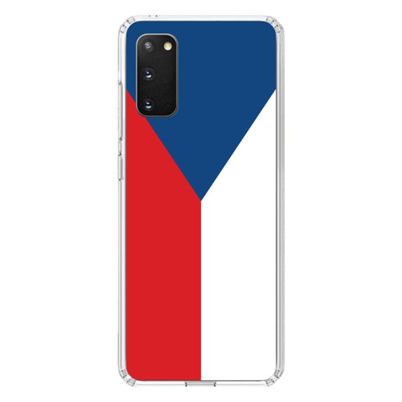 DistinctInk Clear Shockproof Hybrid Case for Galaxy S20 ULTRA / 5G (6.9" Screen) - TPU Bumper, Acrylic Back, Tempered Glass Screen Protector - Czech Republic Flag