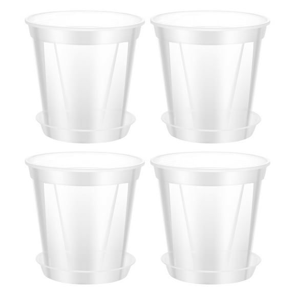 OUNONA 4 Pcs Flower Pots Plastic Planters Plant Pots Garden Pots Strawberry Planter Planting Pots Home Decors 1 Gallon