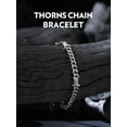 thumbnail image 5 of Bandmax 12MM Thorns Cuban Link Chain Bracelet for Men Dad Son Father's Day Graduation Gift Stainless Steel 14K Gold Plated Curb Chain Bracelet for Women Punk Jewelry, 5 of 9