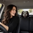 thumbnail image 6 of Ghosts Car Headrest Cover, Scary Face Printing Car Seat Headrest Protector, Washable Auto Head Rest Pillow Cover for Sedan Van Truck, Universal Vehicle Interior Accessories H, 6 of 7