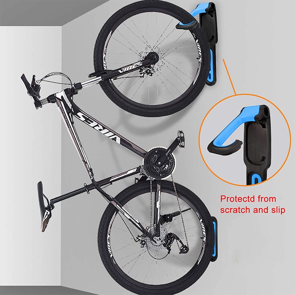 US Stock Sanyyanlsy Foldable Vertical Bike Rack Wall Mounted Bicycle Cycle Storage Rack Single Riding Hook Portable Bike Hanger Holder Tray for Garage Shed Retail Applications Road Bike 
