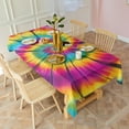 thumbnail image 3 of Colorful Rainbow Tie Dye Spiral Pattern Rectangle Tablecloth 60"x120",Waterproof Polyester Rectangle Table Cloth, Wipeable Spillproof Polyester Tablecloth for Dining, Camping, Indoor and Outdoor, 3 of 6
