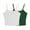 c01Green, variant on Arnsht 2 Packs Crop Tank Top for Women, Basic Solid Cropped Double Layer Spaghetti Strap Short Sleeveless Camisole White S