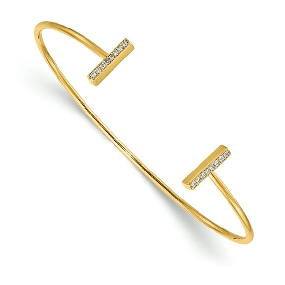 14K Yellow Gold A Diamond Bar Bangle