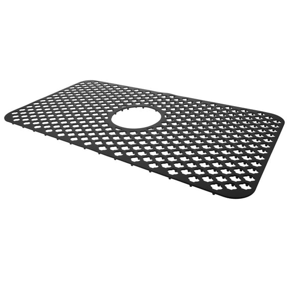 Soimiss Black Silicone Kitchen Sink Protector Mat AntiScalding Drain Cushion for Home Use 24.5 x 17.5 Inches