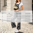 thumbnail image 3 of Ruohan Women's Floral Denim Overalls Adjustable Straps Wide Leg Fringe Hem Jumpsuit, 3 of 6