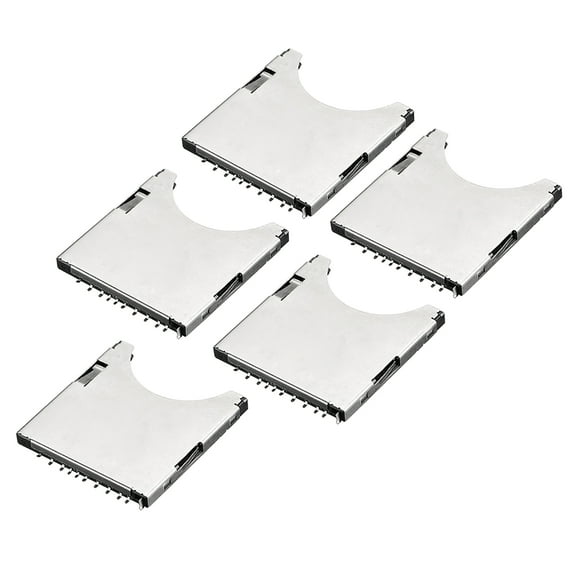 Uxcell SD Memory Card Socket Holder Spring Loaded Push Type 10Pin 5pcs