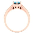 thumbnail image 4 of Clara Pucci 18K Rose Gold Marquise Cut 2Ct Simulated Turquoise Engagement Ring + Matching Band - Luxury Box Included, 4 of 7