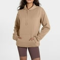 thumbnail image 4 of Povozer Womens Fashion Tops Hoodies for Women Pullover Oversized Sweatshirts Long SLeeve Shirts Loose Fit(Khaki,XXL), 4 of 6