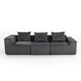 thumbnail image 6 of Luxurious Grey Corduroy Modular Sofa - 3-Seater, 111" Art Deco/Casual Living Room Furniture - No Assembly, Soft Foam Filler, Easy Maintenance, 6 of 9