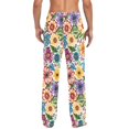 thumbnail image 4 of Colorful Flowers Floral Men's Pajama Pants Cotton Long Sleepwear Lounge Pants XL, 4 of 7