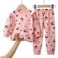 thumbnail image 4 of TOWED22 Toddler Baby Boy Pants Clothes Set, Long Sleeve Round Neck Contrast Color Sweatshirt + Casual Street Long Trousers(Pink,4-5 Y), 4 of 4