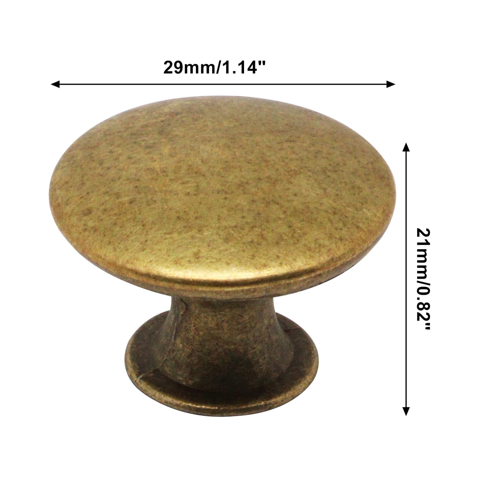 8 Pack Antique Brass Cabinet Knobs, Round Dresser Knobs Kitchen Drawer Knob, Single Hole Cupboard Door Knob Dresser Drawer Pulls Handles