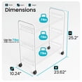 thumbnail image 4 of Home Zone Living Rolling Utility Cart with Handle, 3 Tier Versatile Storage Organizer with Wheels, 4 of 8
