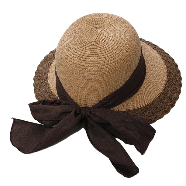 Sombrero de paja para mujer con circunferencia de 56-58cm, sombrero para el sol de verano, sombrero plegable de ala grande anti-ultravioleta para el sol, sombrero protector solar para cubrir la cara