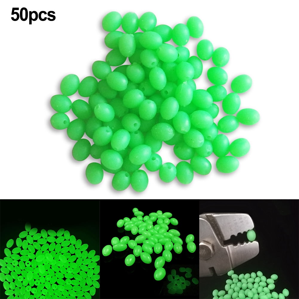 Luminous Beads Green Fishing Large Beads 13mm x 17mm 50 Pieces Deep Drop  Rigs 