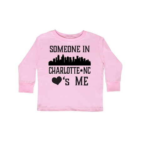

Inktastic Charlotte North Carolina Someone Loves Me Gift Toddler Boy or Toddler Girl Long Sleeve T-Shirt