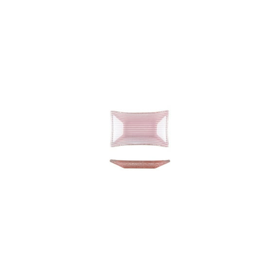 Turgla Fusion Glass 4.25" x 2.5" x h:0.5" 1 oz. Rectangular Pink Purple Glass Ramekin (Set of 6)