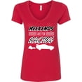 thumbnail image 3 of Inktastic Weekends Are for Racing Race Car Silhouette and Racing Flag Women's V-Neck T-Shirt, 3 of 5
