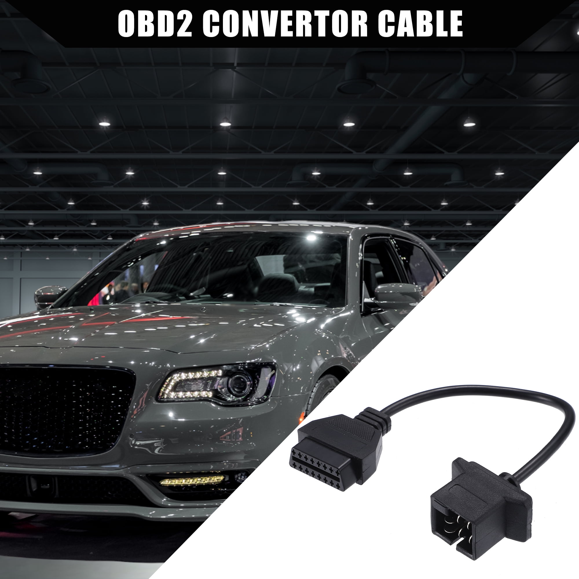 Unique Bargains 6 Pin to 16 Pin OBD2 Diagnostic Scanner Convertor Adapter Cable for Jeep